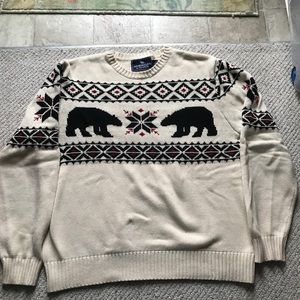 Polar bear Christmas sweater. Ivory color